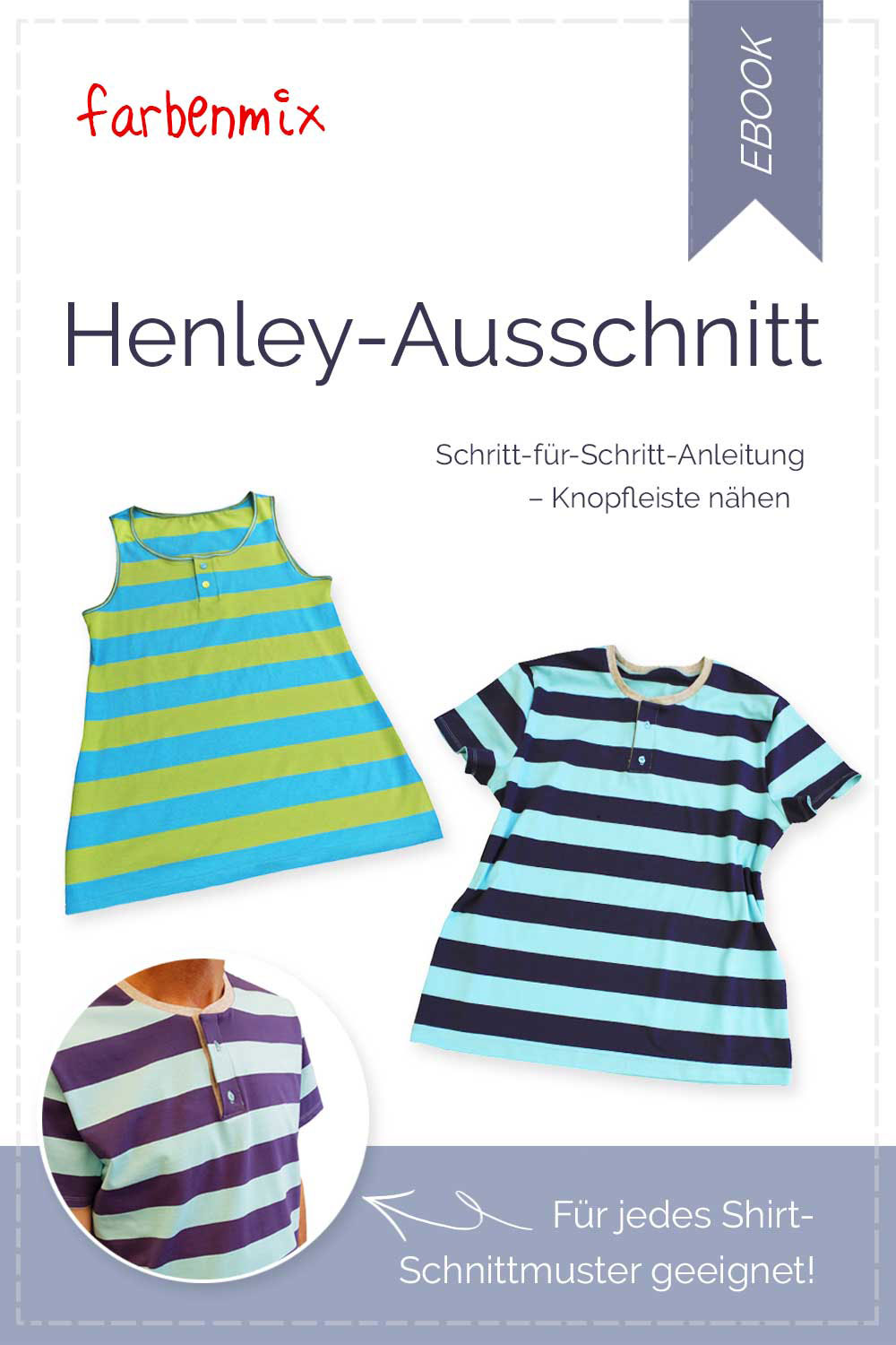Gratis Freebook Anleitung Henley-Ausschnitt
