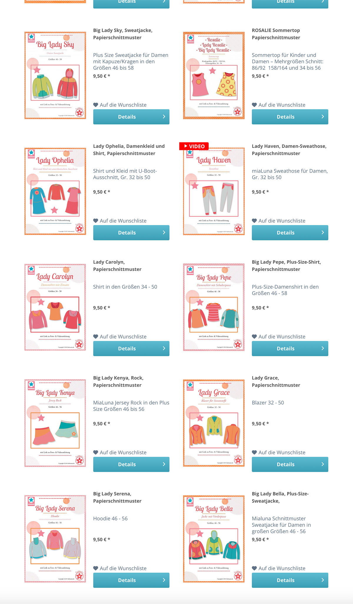 Mialuna Schnittmuster für große Größen bei farbenmix