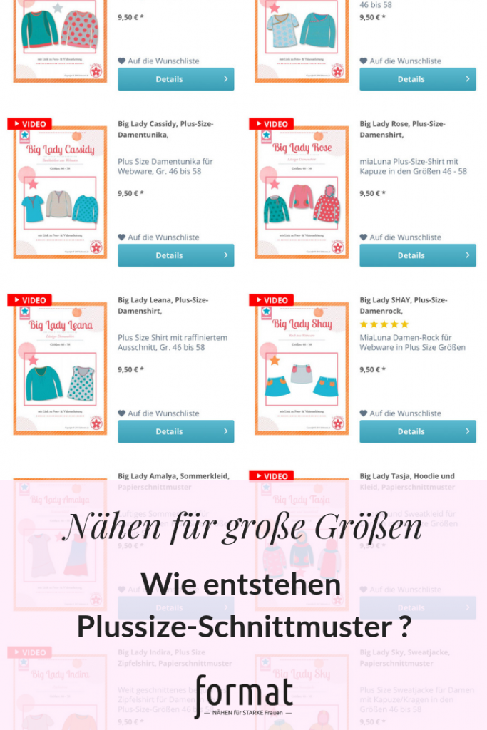 Schnittmuster für große Größen