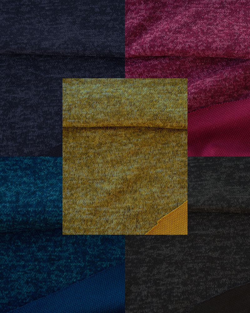 melierter Strickstoff mit glatter Rückseite