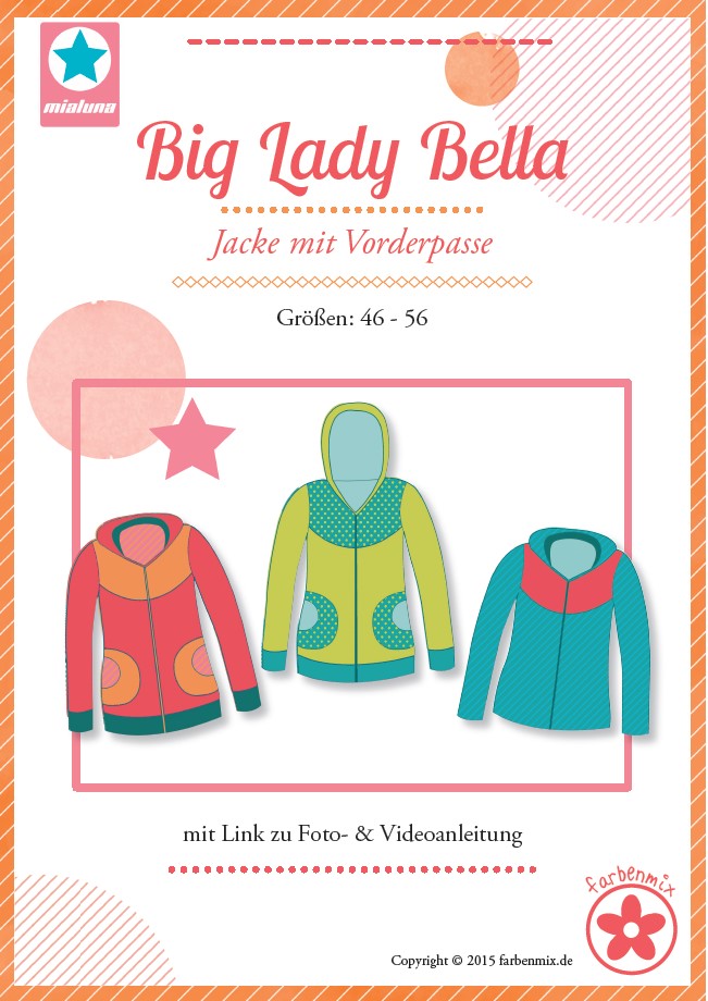 Schnittmuster Sweatjacke für große Größen Big Lady Bella