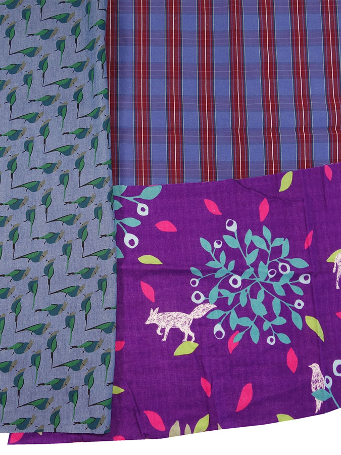 Stoffe für einen Patchworkrock mixen