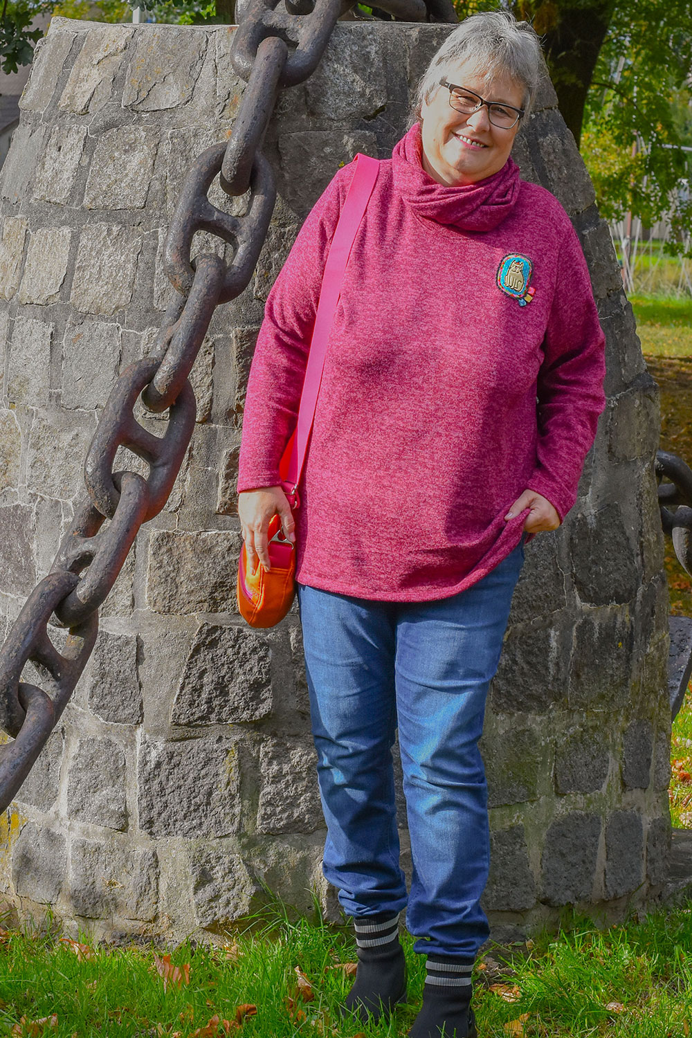 Schnittmuster Blusenshirt als Strickpulli mit passendem Loop