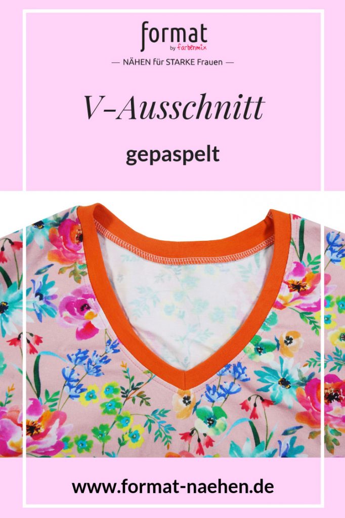 Workbokk für einen gepaspelten V-Ausschnitt