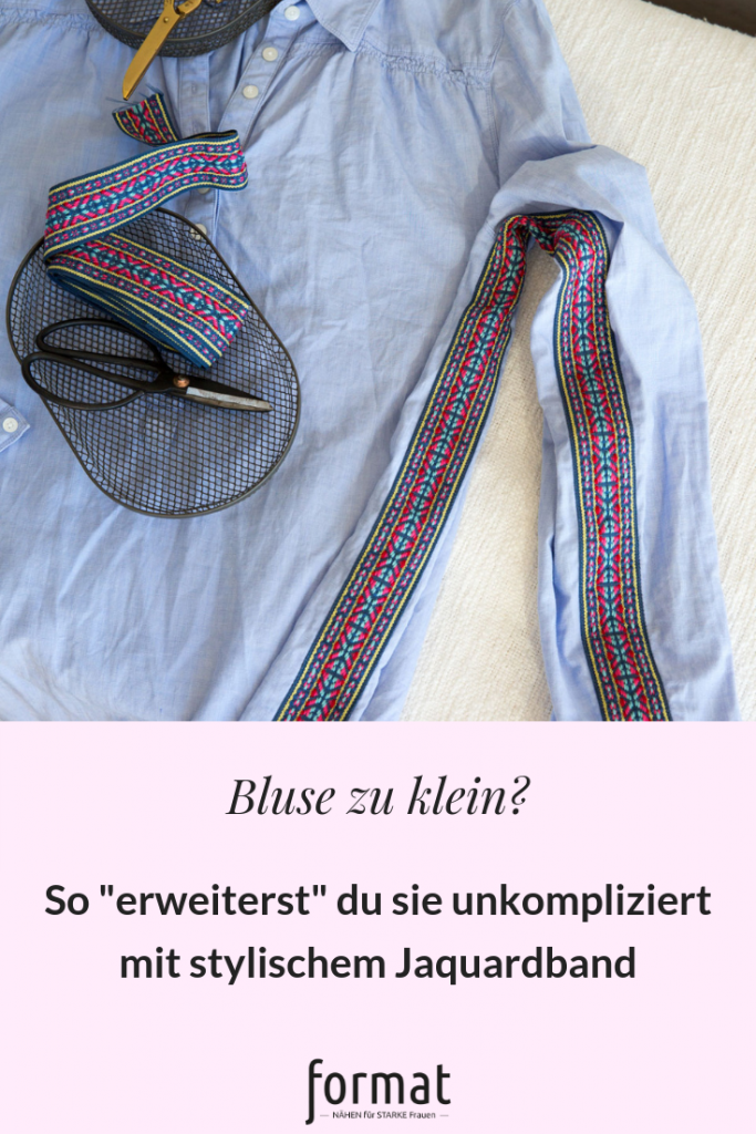 Bluse mit Jacquardband weiter nähen - format-naehen.de