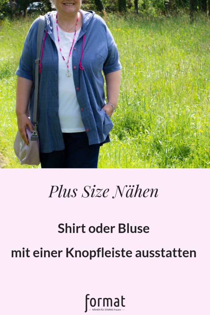 Schnittmuster für ein Oberteil mit einer Knopfleiste ausstatten
